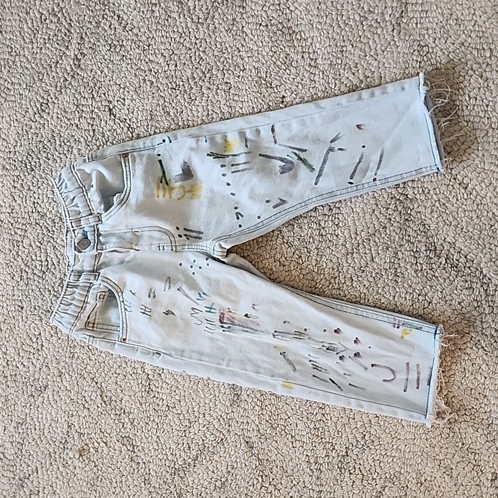 Zara Baby Girl Painterly Denim Jeans